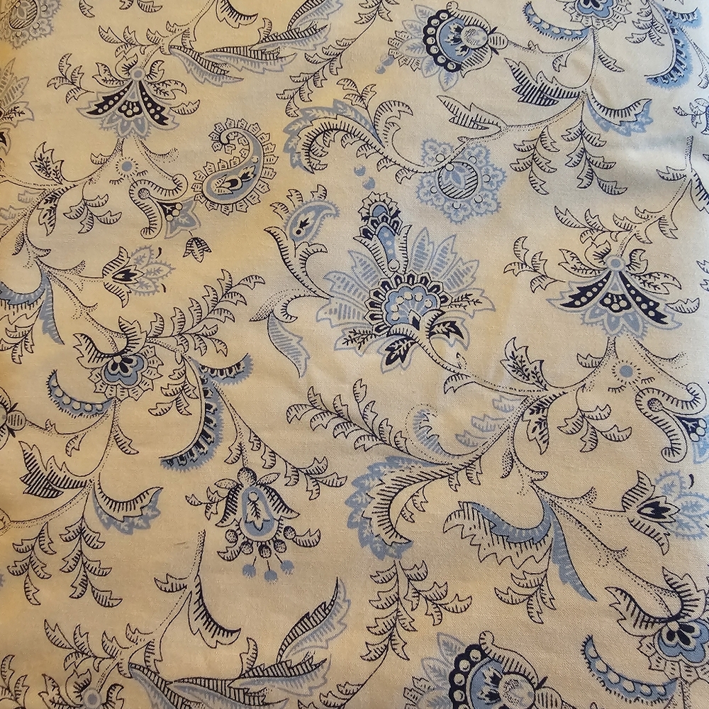 Ralph Lauren Full Size Flat Blue Floral Paisley Cotton Fabric Print